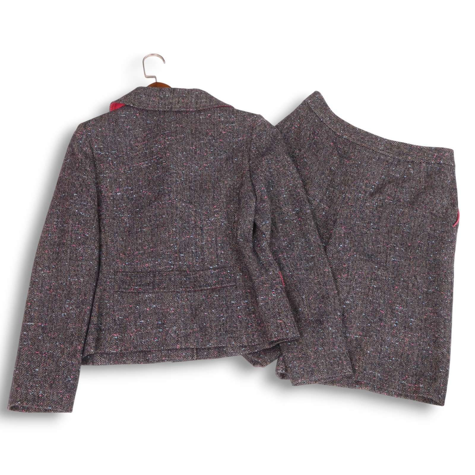 HANAE MORI ハナエモリ 秋冬 ウール ツイード ネップ セットアップ ジャケット キュロット パンツ Sz.40 レディース