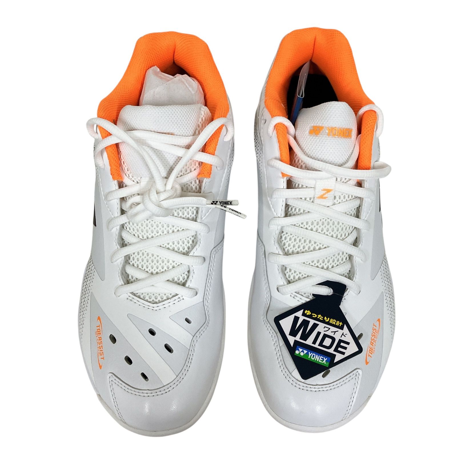 YONEX Torrance バドミントンシューズ ホワイト/オレンジ 24cn YONEX Torrance バドミントンシューズ ホワイト/オレンジ 24cn