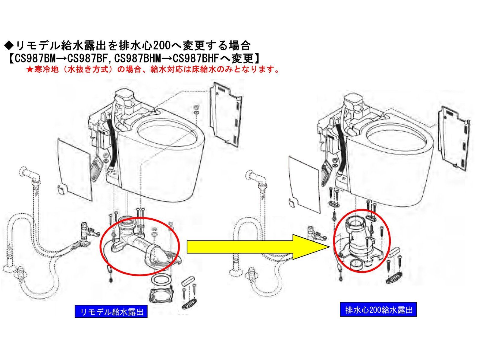 数量 TOTO トイレ用パーツ 排水心変更セット リモデル給水露出から200 mm給水露出へ ネオレスト向け Neo ReSET RR