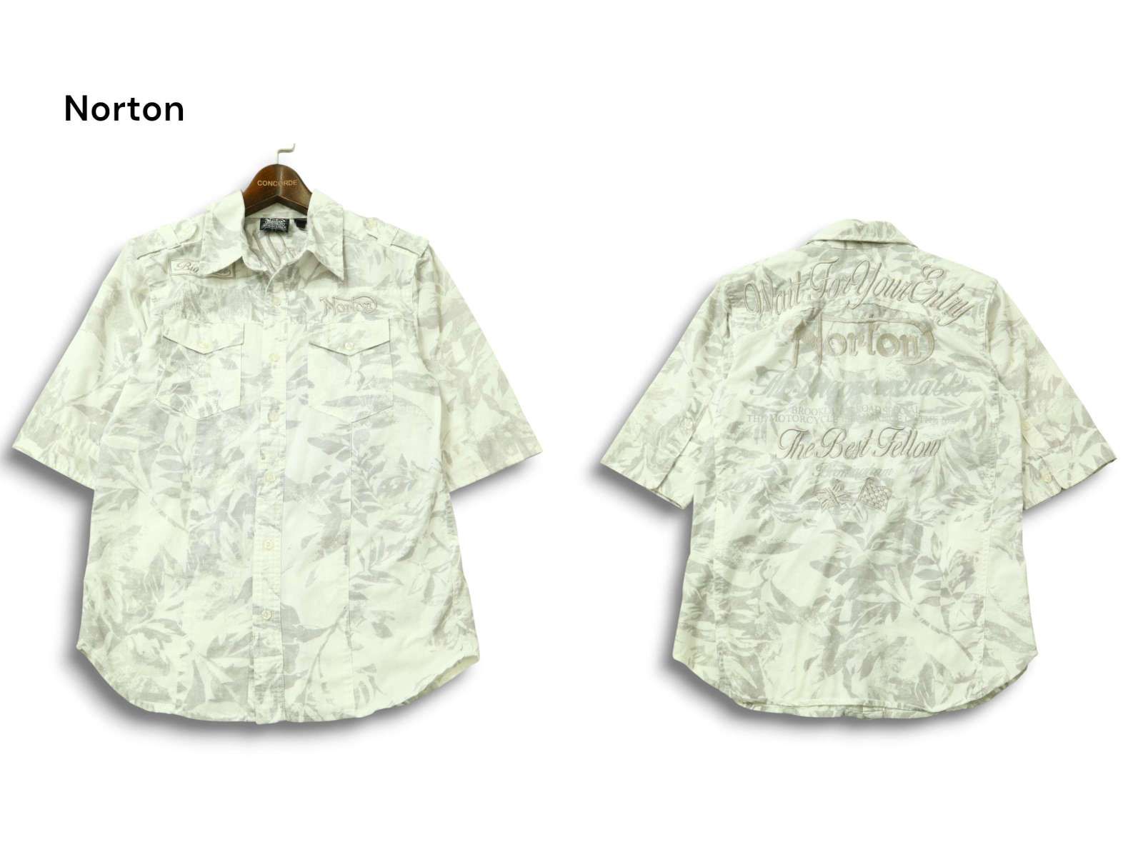 Norton ミリタリーシャツブルゾン【XXL】刺繍　バックデザイン　フード内臓 Norton ミリタリーシャツブルゾン【XXL】刺繍 バックデザイン