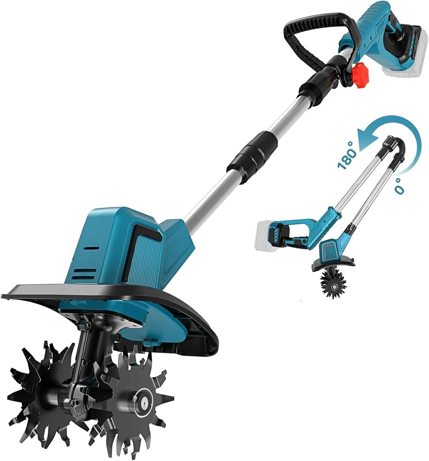 電動耕うん機 コードレス充電式耕運機 家庭用 850W強力ブラシレスモーター 4 枚刃 耕運幅25.5cm|耕深22cm 18v互換 電動 ミニ耕運機 小型 女性でも簡単操作 カルチベーター 充電式管理機 伸縮 折りたたみ式収納便利 組み立ても簡単 STEELWINDOWSANDDOORS_COM