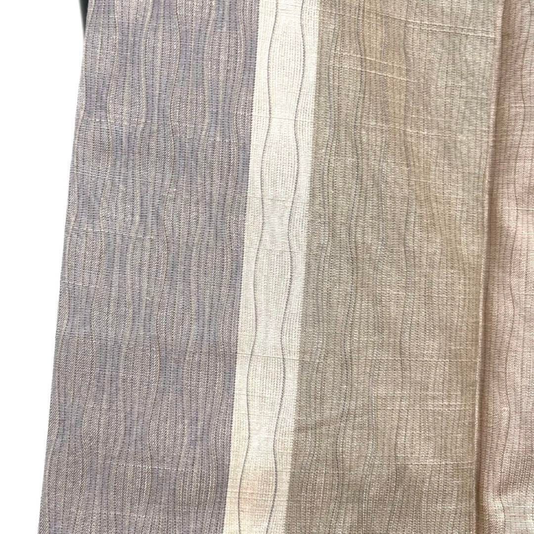 小紋紬立涌縦縞くすみカラーお洒落着物021a d 