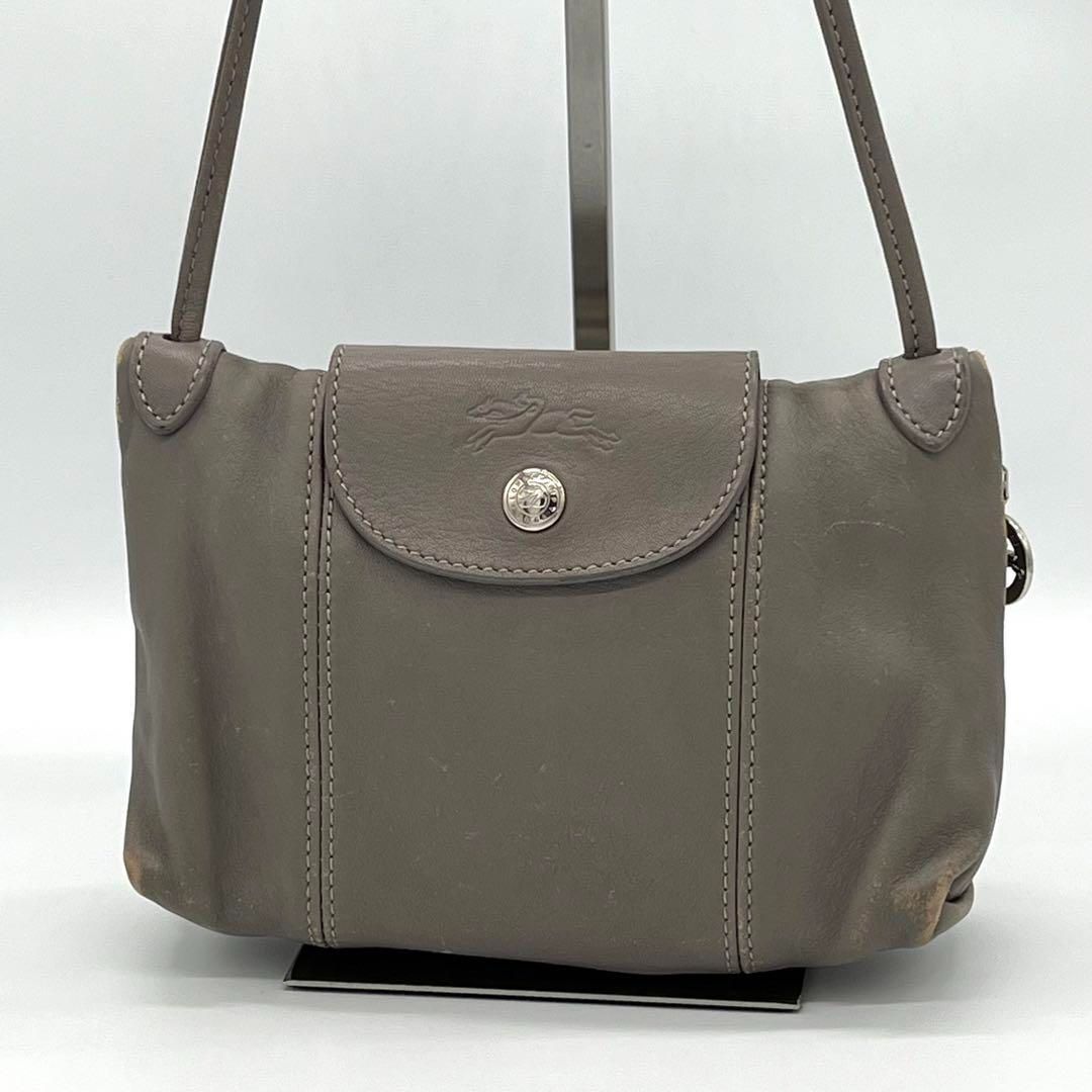 良品】LONGCHAMP キュイール ポシェット ショルダーバッグ