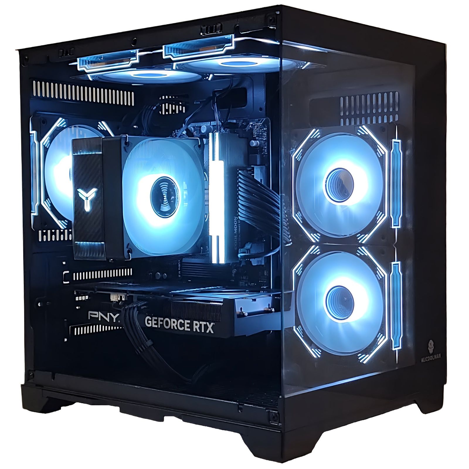スモールラボ Intel Core i7-14700F RTX4060ti 8GB ガラスコンパクト ゲーミングPC SSD M.2 NVME 1TB メモリ DDR4 3200MHz 32GB ブラック 黒