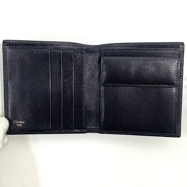 未使用 Cartier カルティエ パシャ レザー 二つ折り長財布 本革 黒 カルティエ 二つ折り 財布 ブラック パシャ 美品 レザー 中古