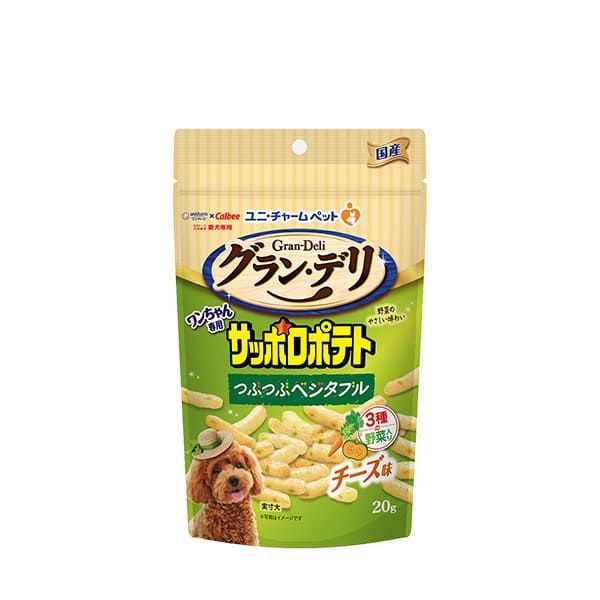【同梱不可】【24個セット】ユニ・チャーム グラン・デリ ワンちゃん専用 サッポロポテト つぶつぶベジタブル チーズ味 20g