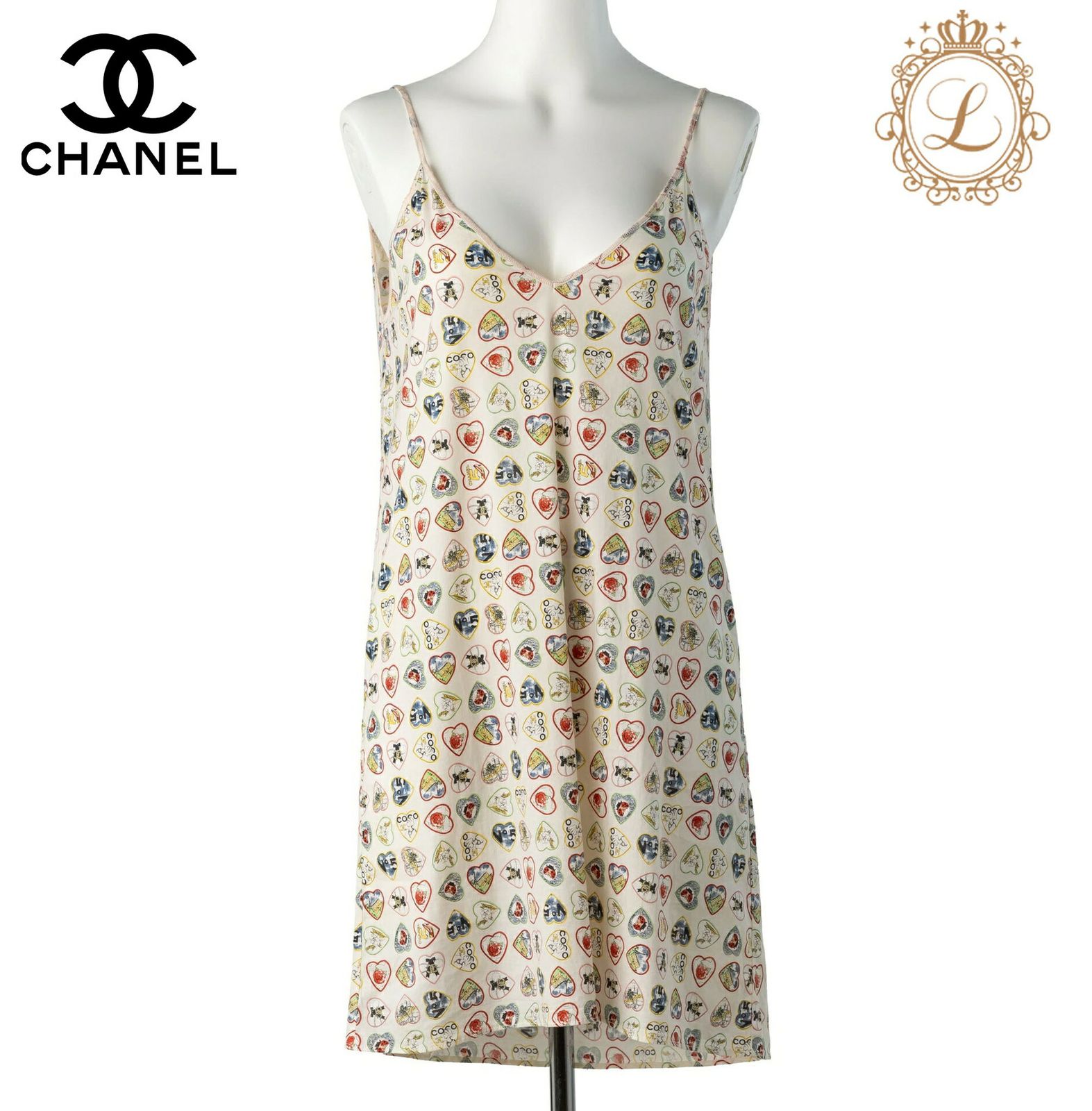 シャネル　ワンピース　ラム　皮　38 CHANEL 美品 シャネル 22SS カシミヤニットワンピース