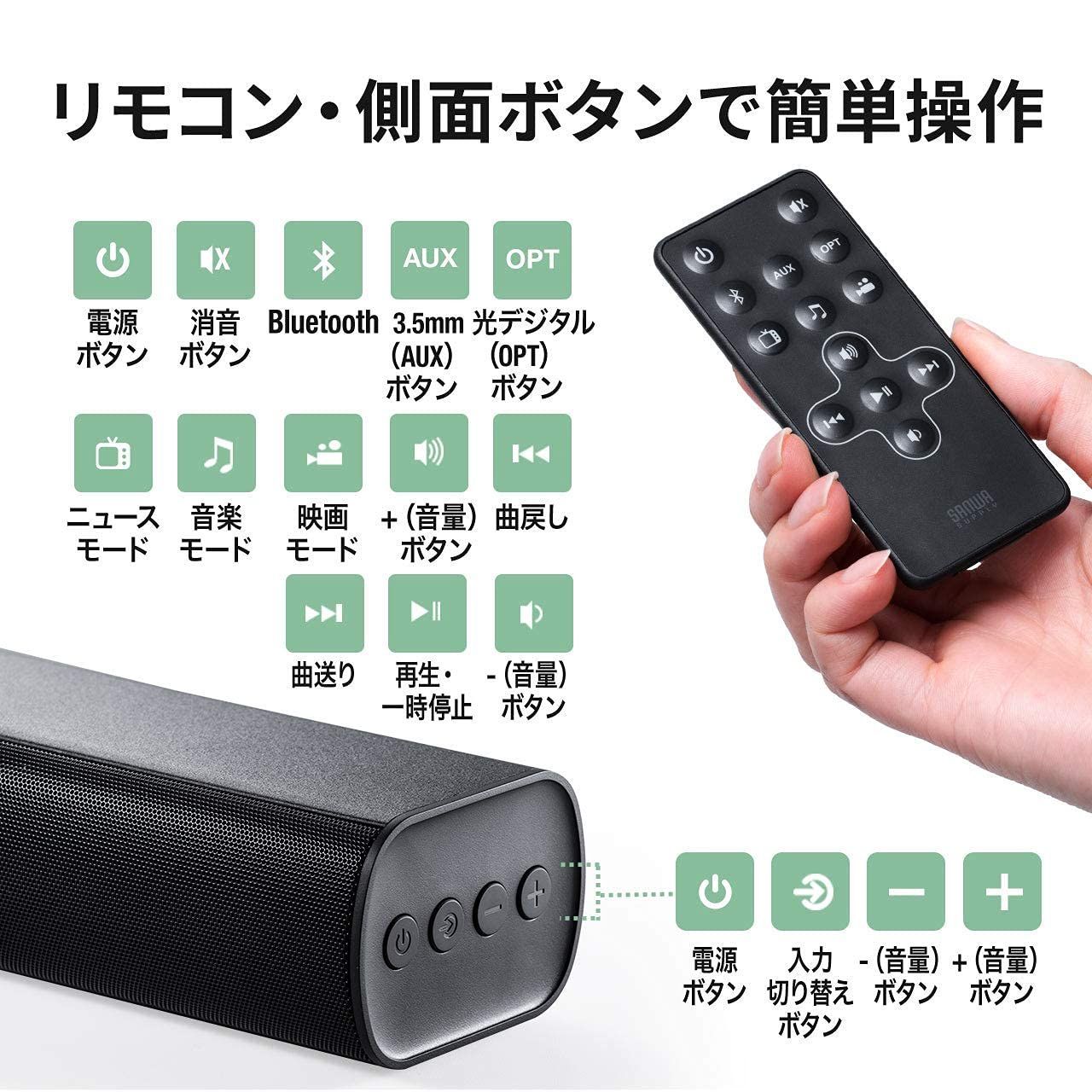 幅41cm Bluetooth|光デジタル|3.5mm