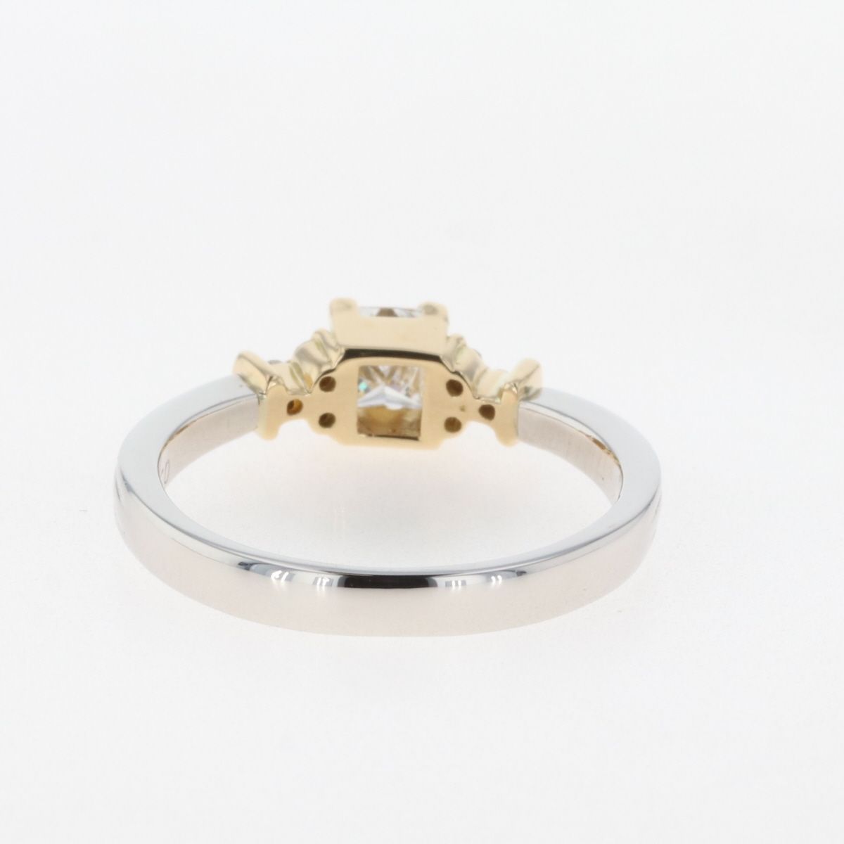 ダイヤモンド デザインリング プラチナ YG イエローゴールド 指輪 