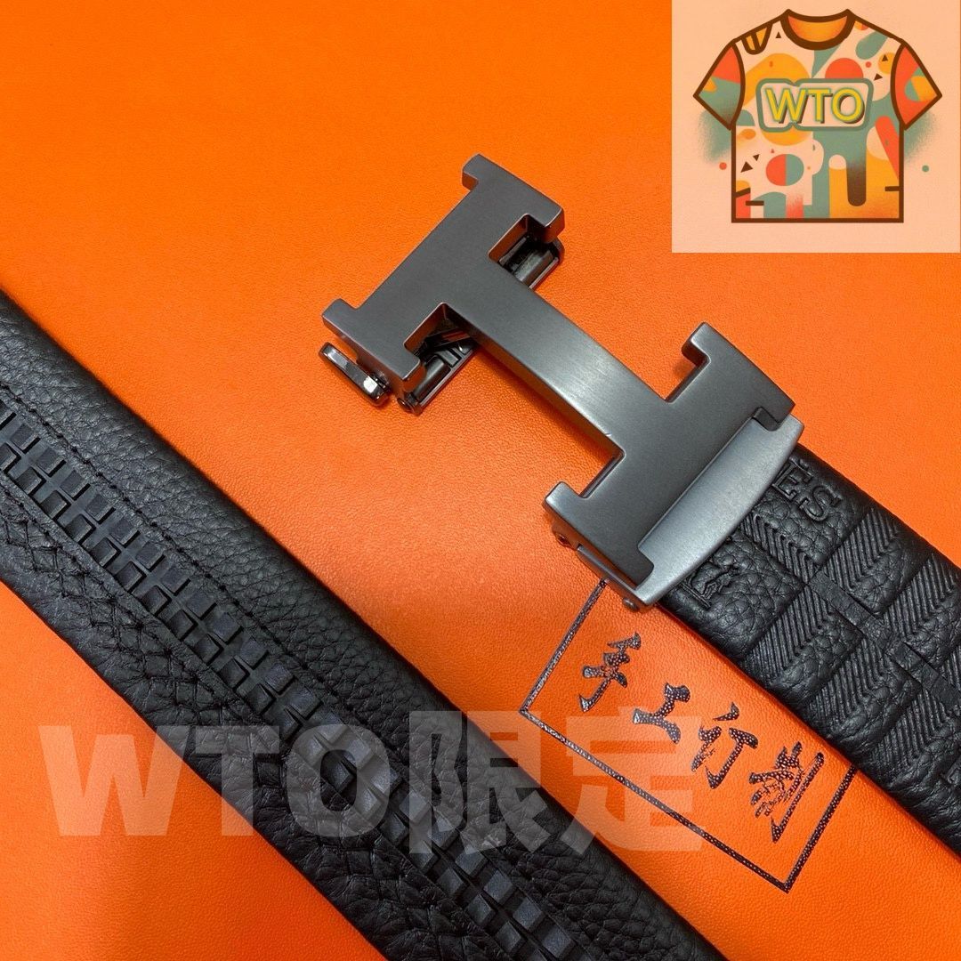 HERMES ストラップ レザーベルト Hermes Reversible Leather Strap Unisex 32 mm blue indigo