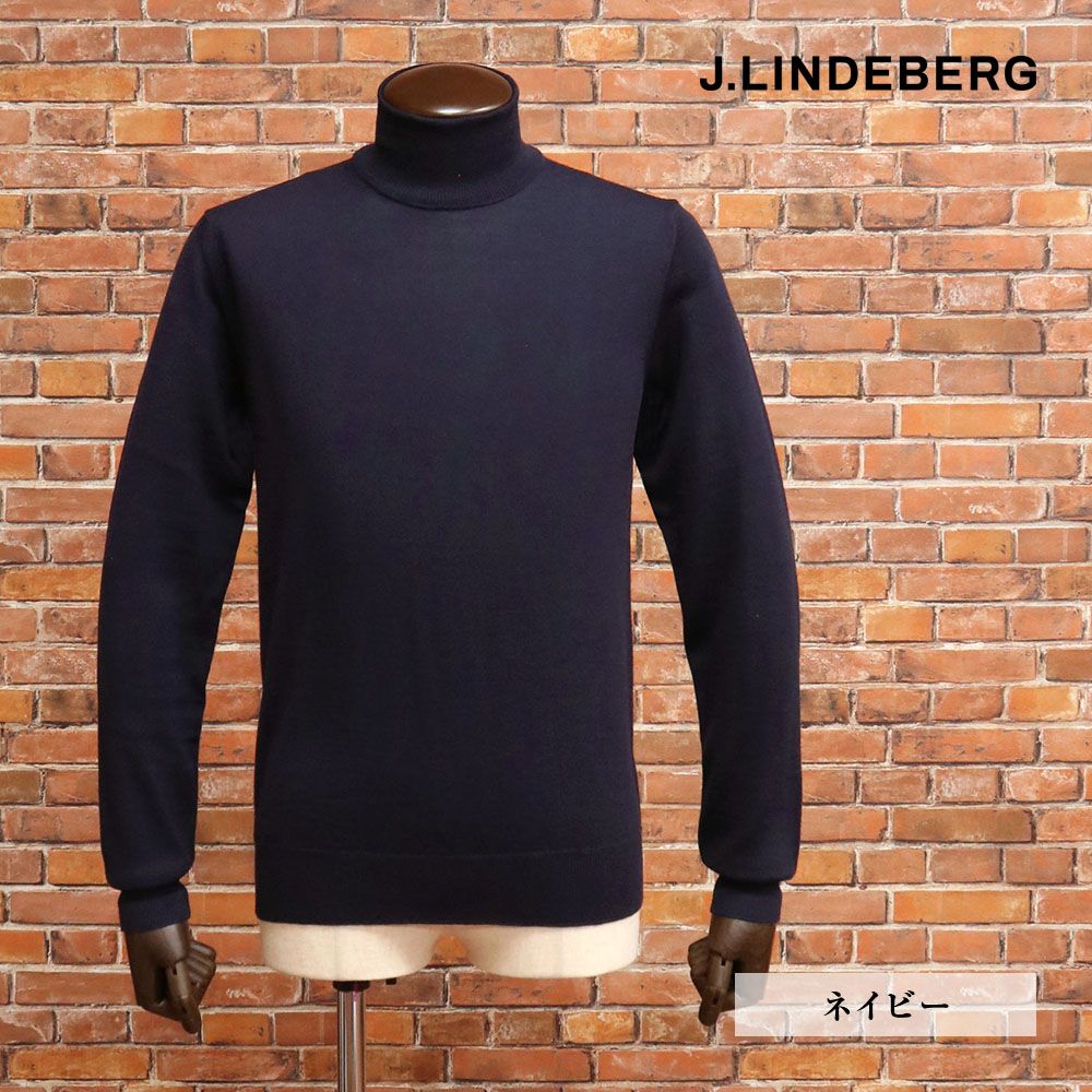 秋冬|J.LINDEBERG|44 S サイズ|タートルネックニット 077-19911 メリノウール Tollegno 1900 トレーニョ ゴルフ メンズ 紳士 ジェイリンドバーグ |紺|ネイビー|mc144|
