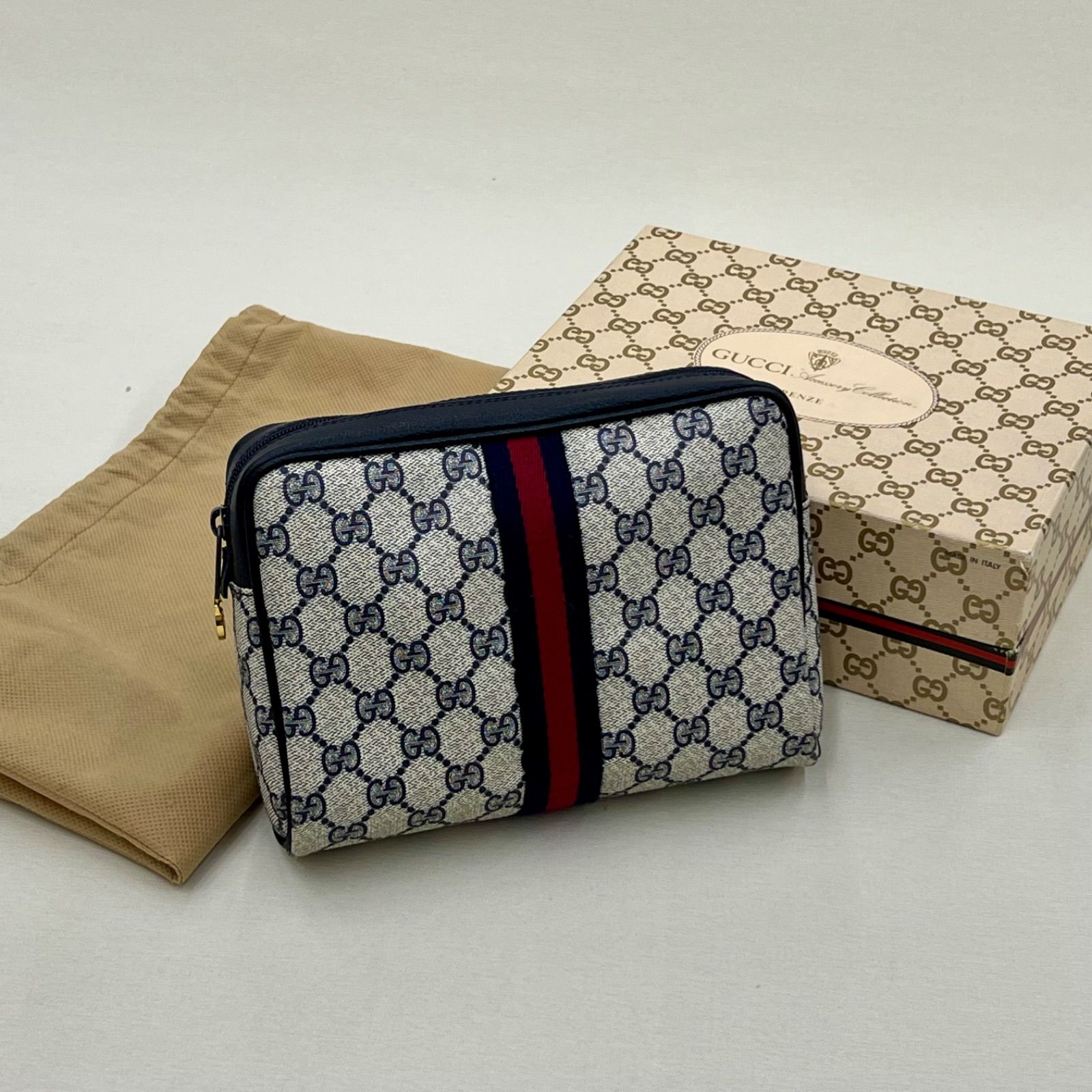 ランクB】OLD GUCCI クラッチバッグ シェリーライン GGスプリーム