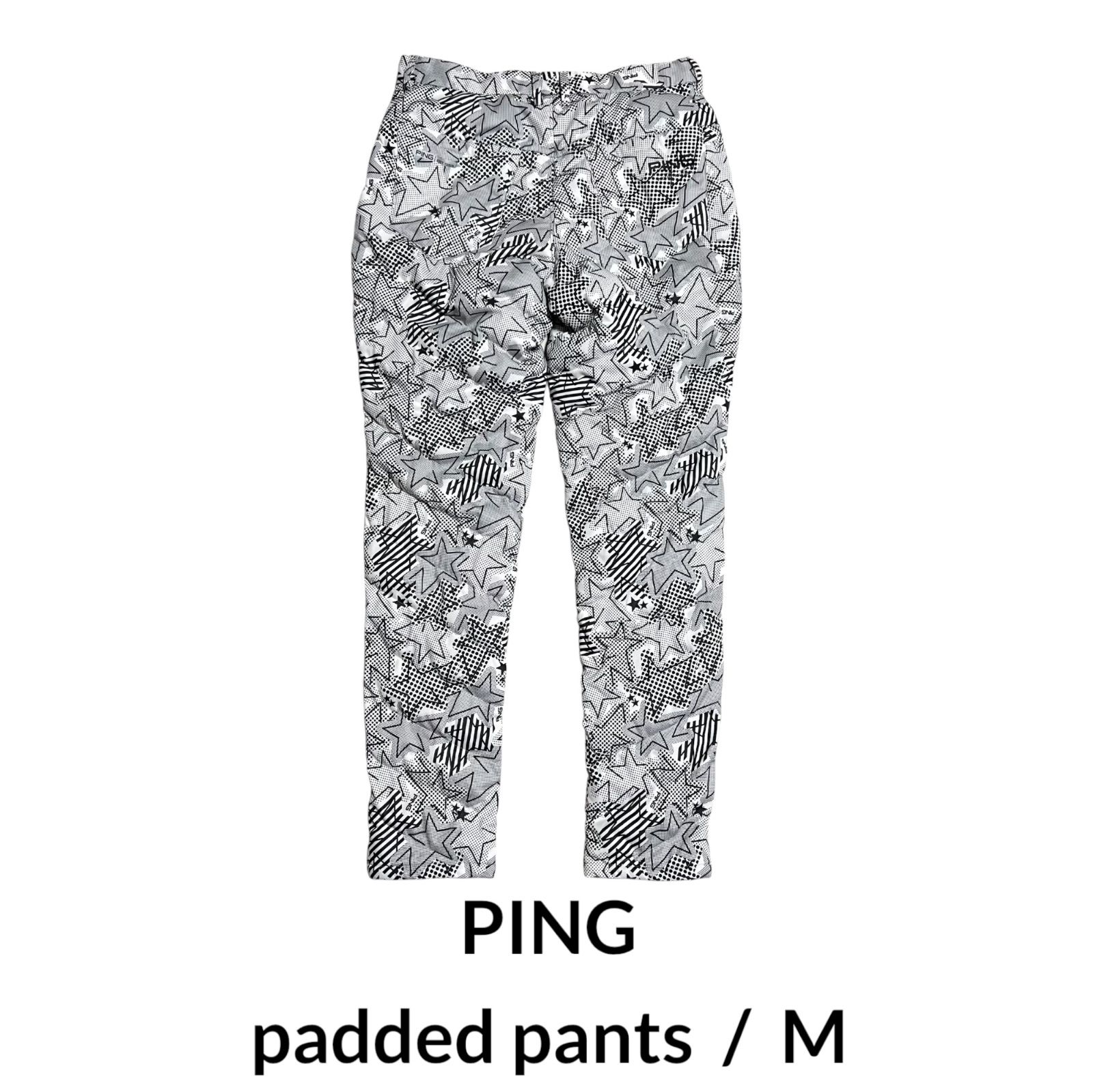 極美品 PING 中綿ブルゾン L パンツ M セットアップ 総柄 白 星 ロゴ