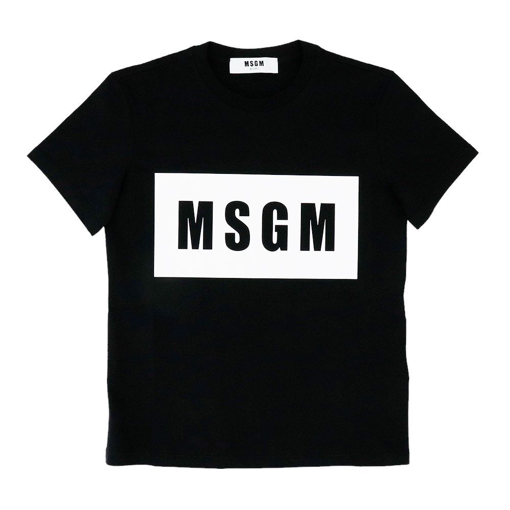 MSGM Tシャツ 半袖 エムエスジーエム 2641MDM95 195298 99 / 2000MDM520 200002 99 ブラック ボックスロゴ  プリント コットン カットソー トップス - メルカリ