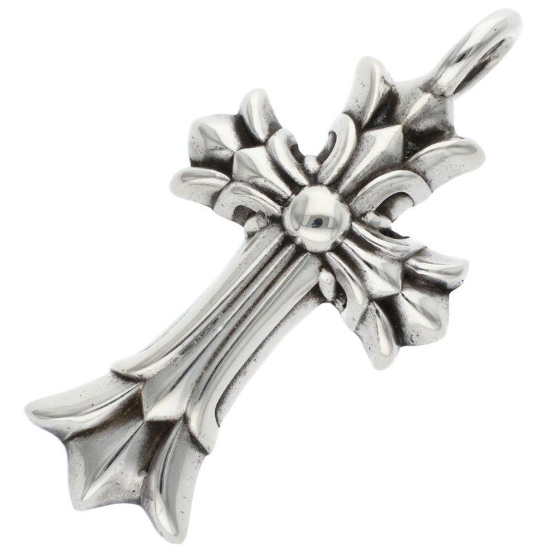 クロムハーツ DBL CH CRS ダブルCHクロス チャーム ペンダント シルバーネックレストップ メンズ