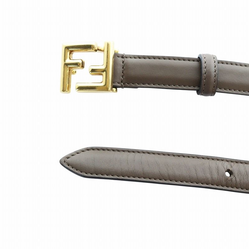 フェンディ Fendi ベルト ズッカ ゴールド金具 レザー 本革 FENDI - フェンディ FF BELT ベルト レザー ズッカ ロゴ