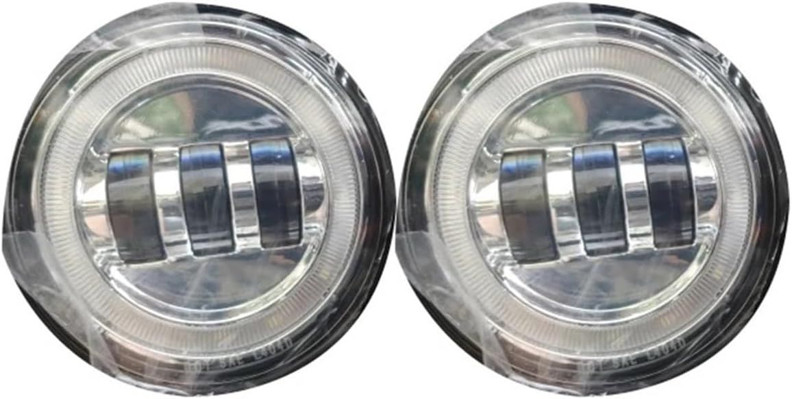 け車 LED フロントヘッドラ ハマー H2 2PCS 車用ハロー LED フォグランプ フロントバンパー ドライビングライト ブラック フォグランプ LED ヘッドランプ車のチ(2PCS Chrome)