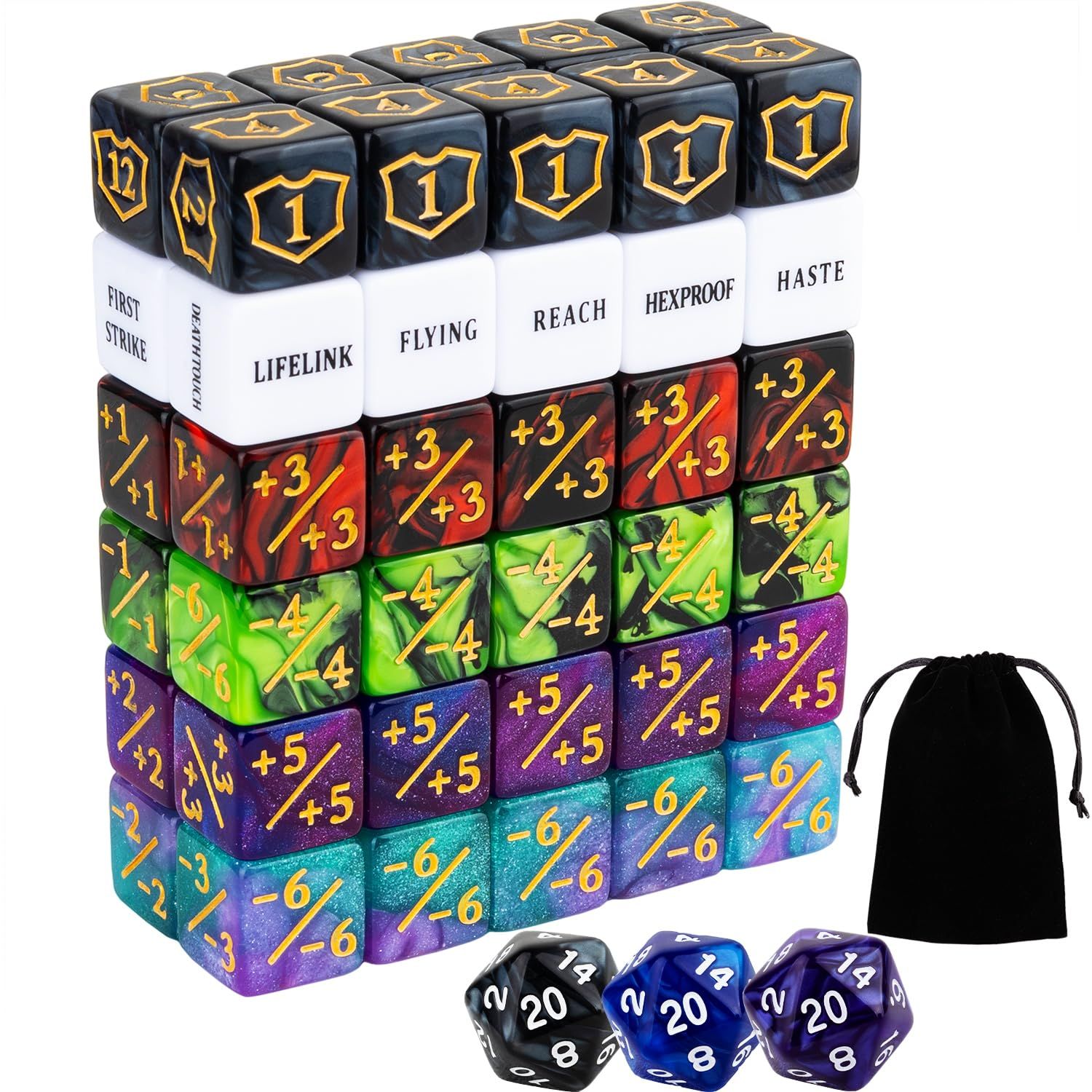 送料無料，爆買い MTGダイスカウンター63個 バルク能力キーワード MTGトークンシールドライフカウンター 6面ダイスセット マジックザギャザリング、TCG、カードゲームアクセサリー用 その他