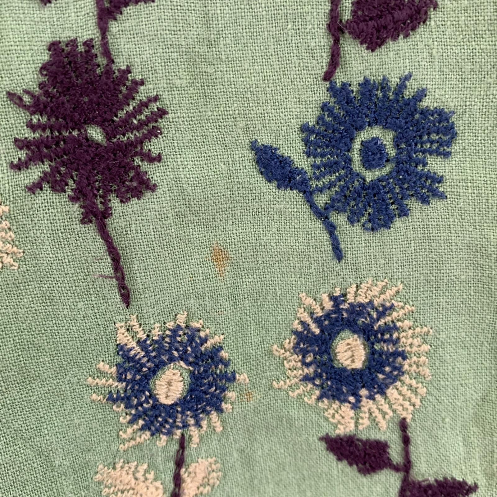 Jocomomola ホコモモラ 花柄 刺繍 リネン混ワンピース size42