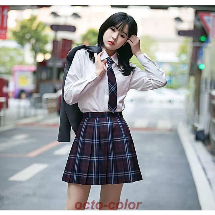 高校制服 女子高生 スリムフィット 5点セット ネクタイ ベスト