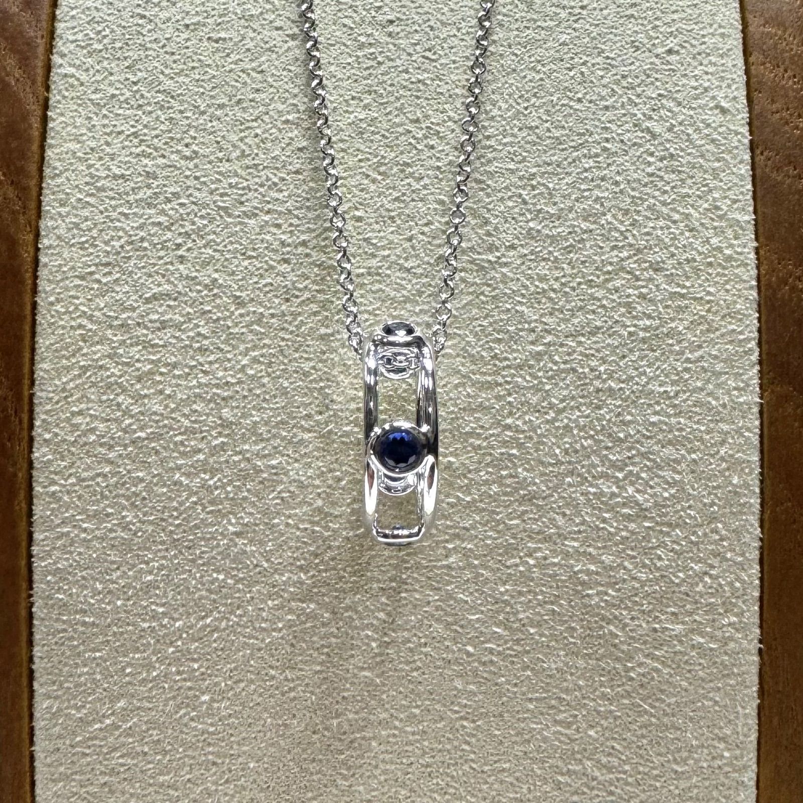 ティファニー　ダブルワイヤー　ネックレス　サファイア5石　k18WG 750 楽天市場】ティファニー Tiffany & Co. ネックレス ダブル