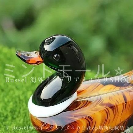 オブジェ 置物 ガラス お洒落 アニマル オシドリ 鴛鴦 かわいい 鳥