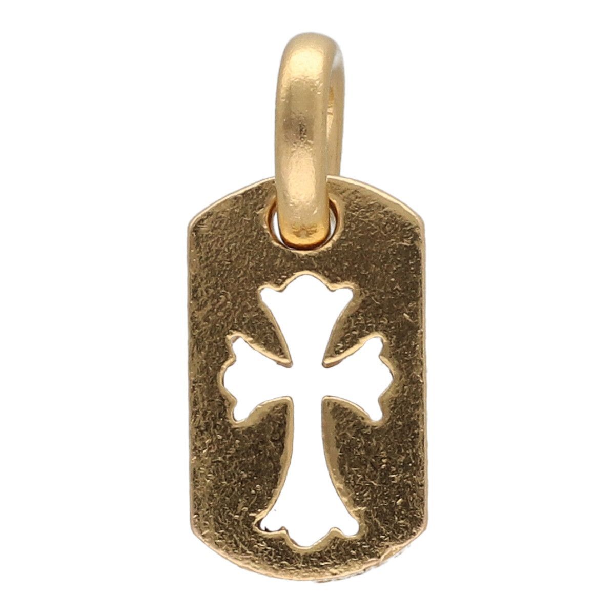 【中古】 CHROME HEARTS クロムハーツ タイニーカットアウトクロスドッグタグ 22K パヴェダイヤ ペンダント ネックレス チャーム アクセサリー インボイス 24028237 AO