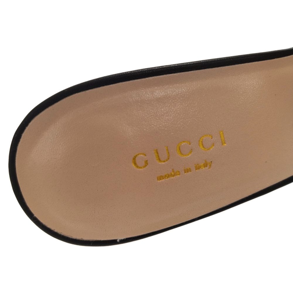 GUCCI (グッチ) GG ロゴ ブロンディ スライド レザー サンダル