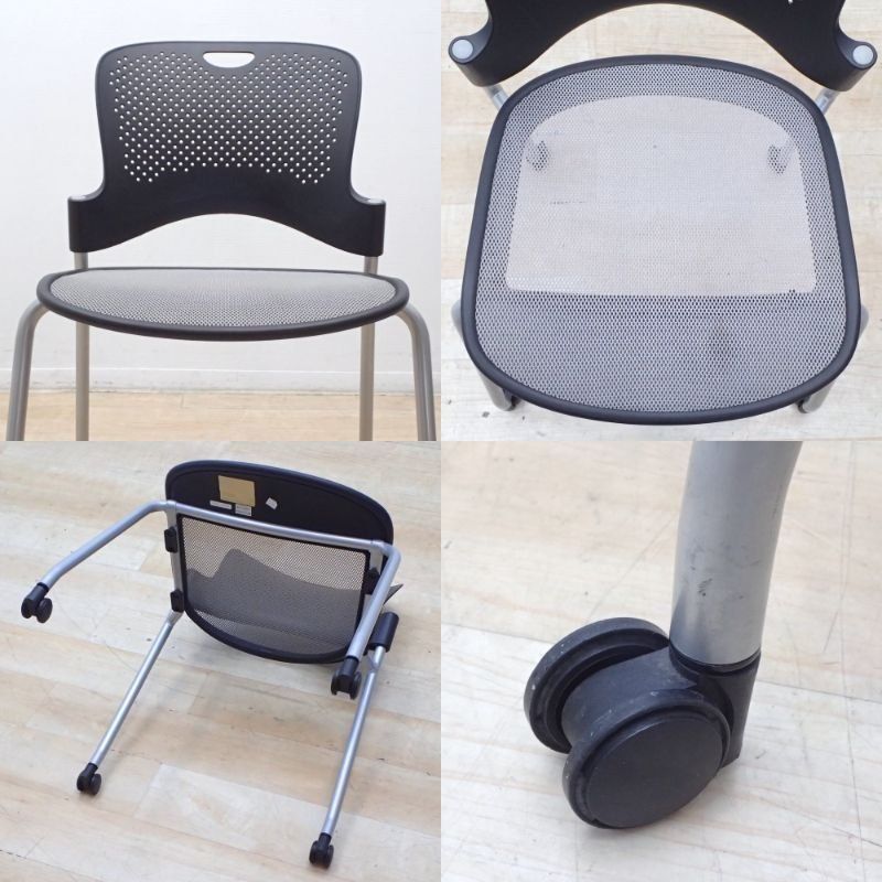 ハーマンミラー ケイパーチェア ミーティングチェア スタッキング キャスター フレックスネットシート 肘無 EG18509 オフィス家具 MARWIL-DEMENAGEMENTS_CH