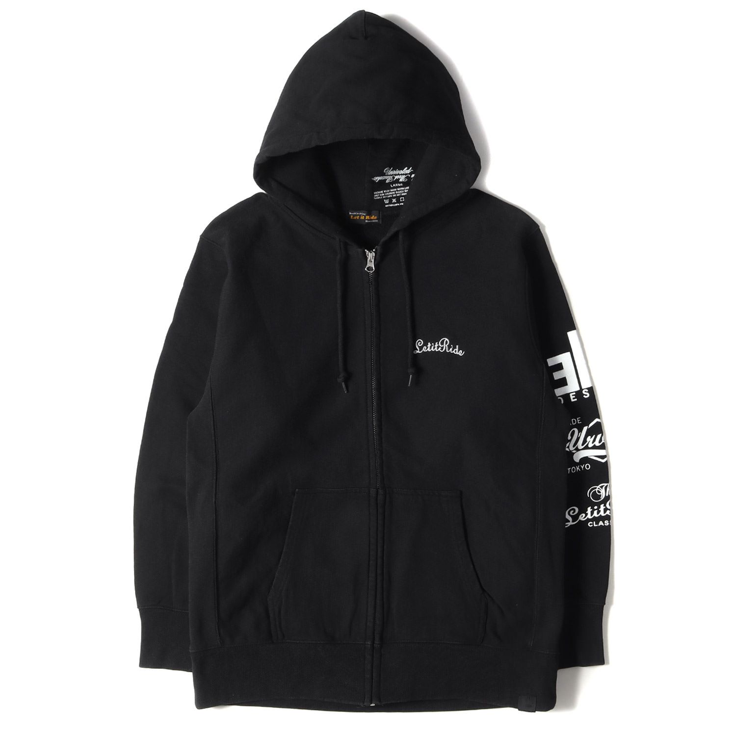 LET IT RIDE レットイットライド ELT Unrivaled アンライバルド ブランドロゴ フルジップ スウェットパーカー ブラック ...