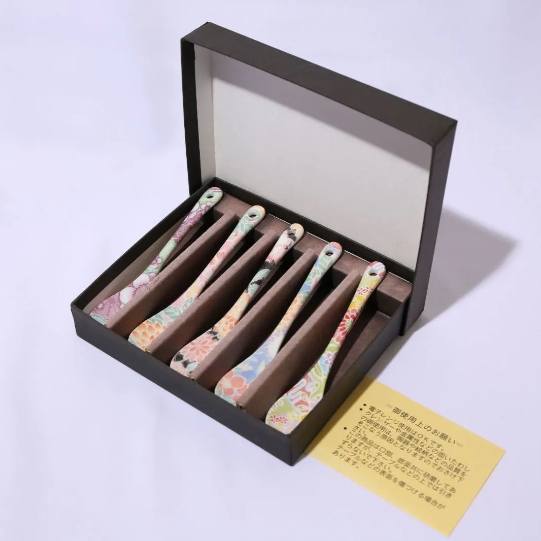 源右衛門　絵変わり　スプーンセット 6本 陶磁器 スプーン 5本セット 和風 花絵変わり くらしのうつわ