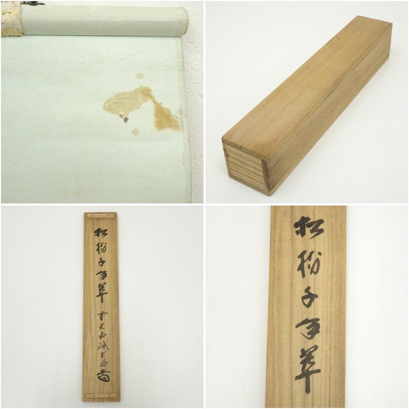 節約 前大徳 藤井誡堂筆 「松樹千年翠」一行書 肉筆紙本掛軸（共箱