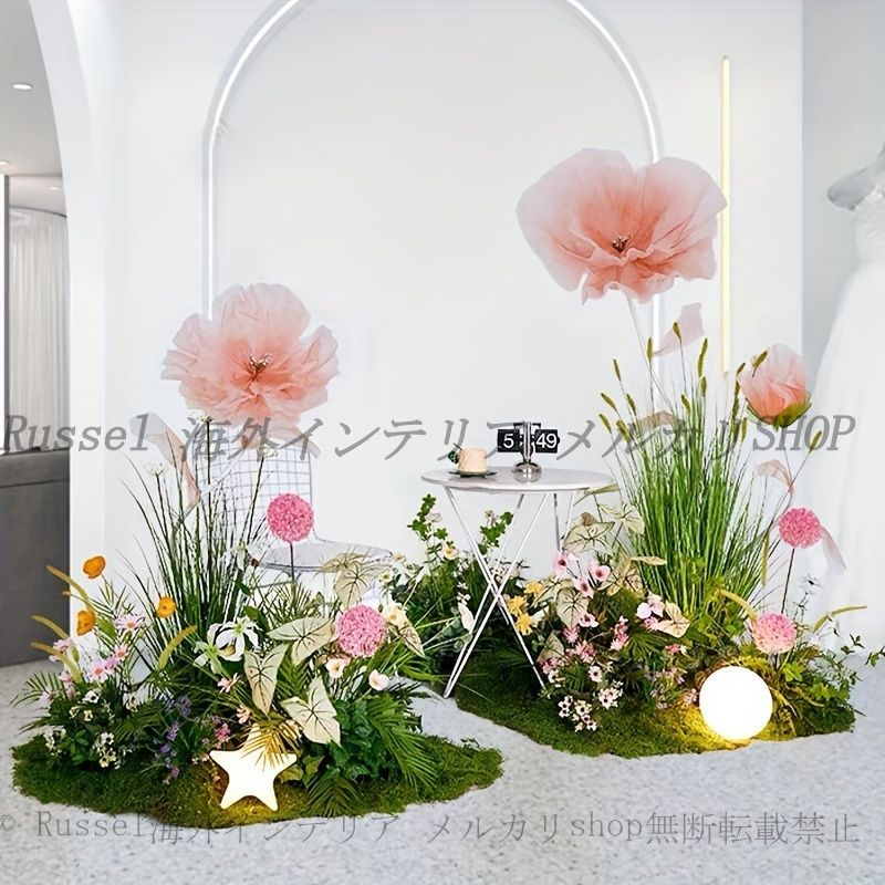 フェイク フラワー 大きめ デコレーション 床置き おしゃれ かわいい インテリア 北欧 結婚式 イベント ショップ 装飾 レッド ブルー