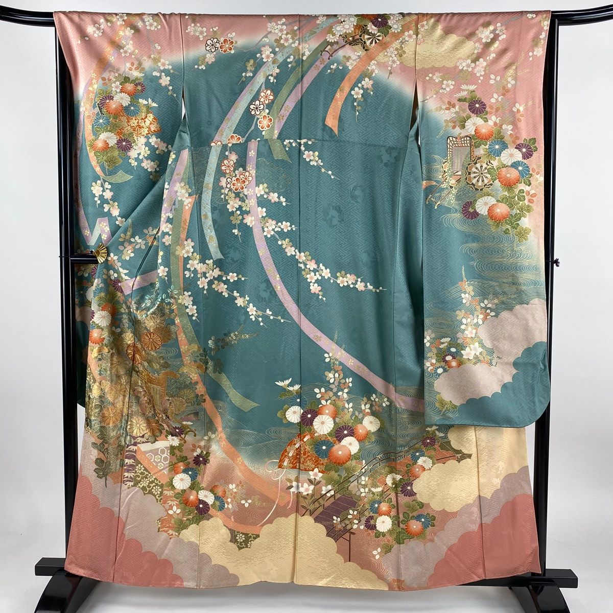 美品　正絹振袖　深緑　6点セット　裄丈68 163cm前後 楽天市場】振袖6点セットの通販