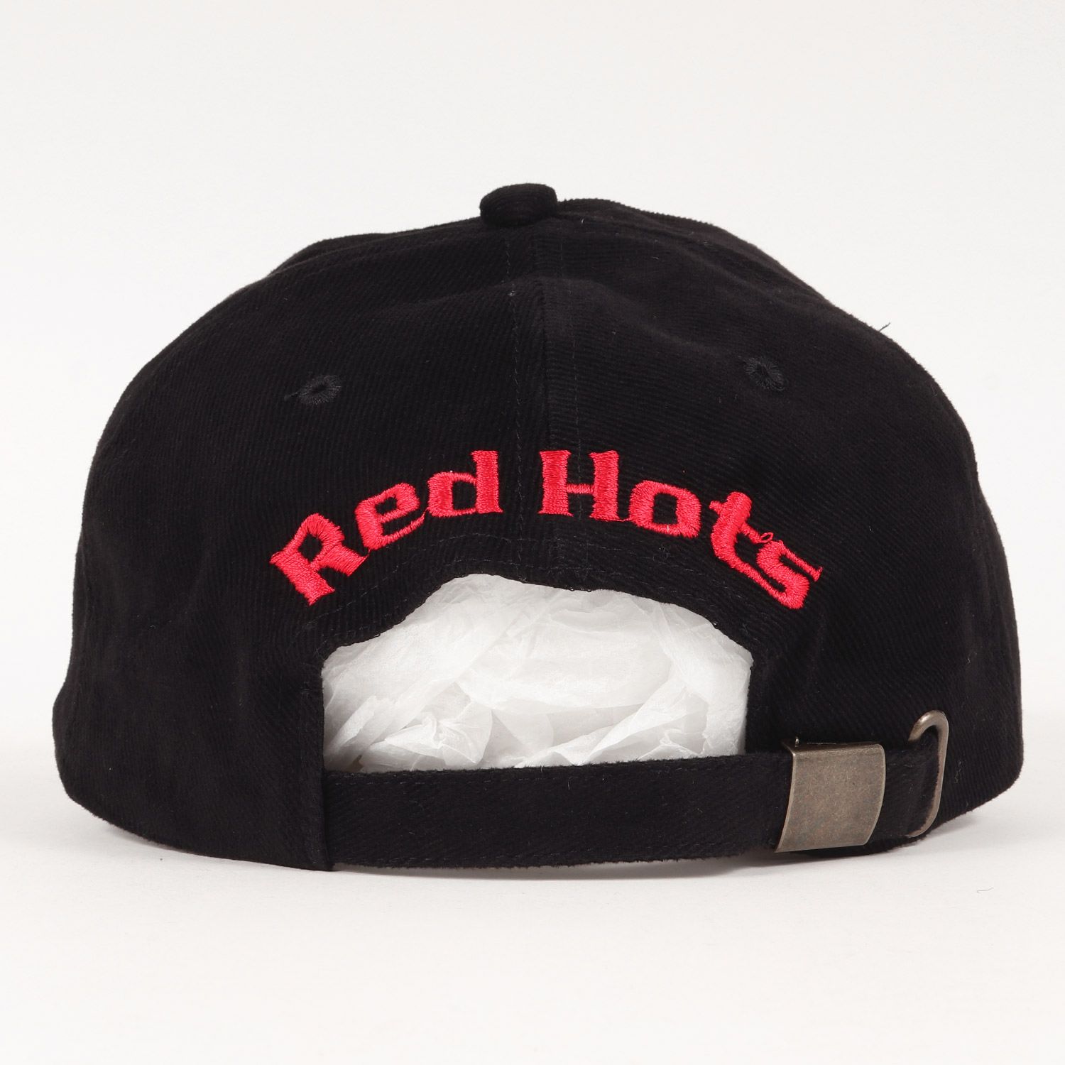 帽子Vintage Rock Item ヴィンテージ ロックアイテム Red Hot Chili Peppers レッド ホット チリ ペッパーズ アイコン刺繍 ツイル 6パネルキャップ デッドストック品 90s ブラック 黒 帽子 レッチリ バンド グッズ 【メンズ】