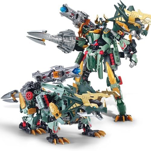 TIALLOW 恐竜セット メカトランスフォーム トリケラトプス 2イン1 ビルディングブロック ロボット変形おもちゃ アクションフィギュア 組み立てキットモデル 男の子の誕生日 大人 8-12歳 トリケラトプス
