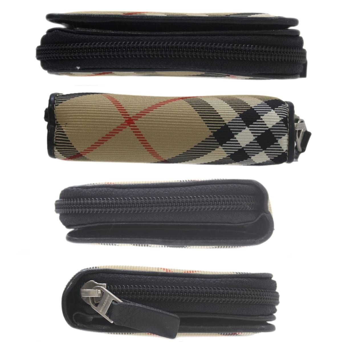 BURBERRY/バーバリー ラウンドジップコンパクトウォレット 二つ折り