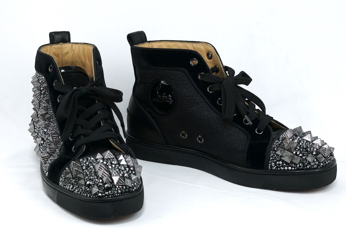 クリスチャンルブタン　スタッズ付きハイカットスニーカー Christian Louboutin - ルブタン スタッズ ハイカット