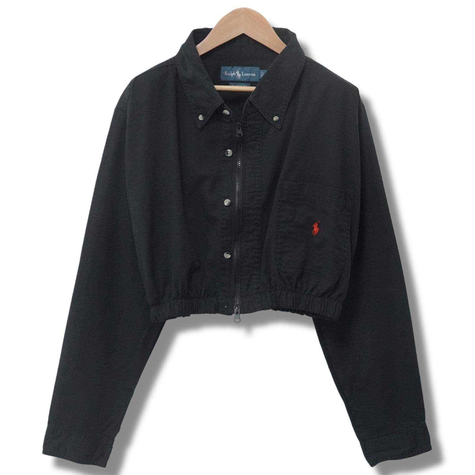 ポロ ラルフローレン クロップド丈 ジップアップ ジャケット シャツ L
