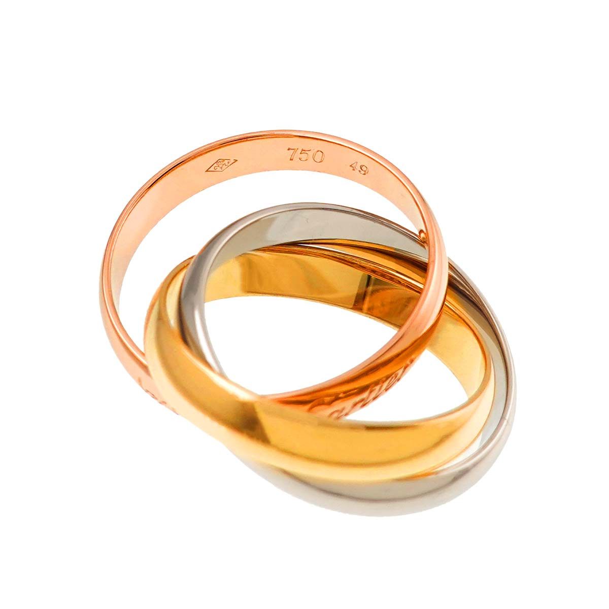カルティエ Cartier トリニティ MM #49 リング K18 YG WG PG 3連