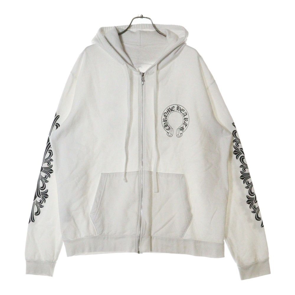 クロムハーツ バックホースシュー袖フローラルプリントジップアップ