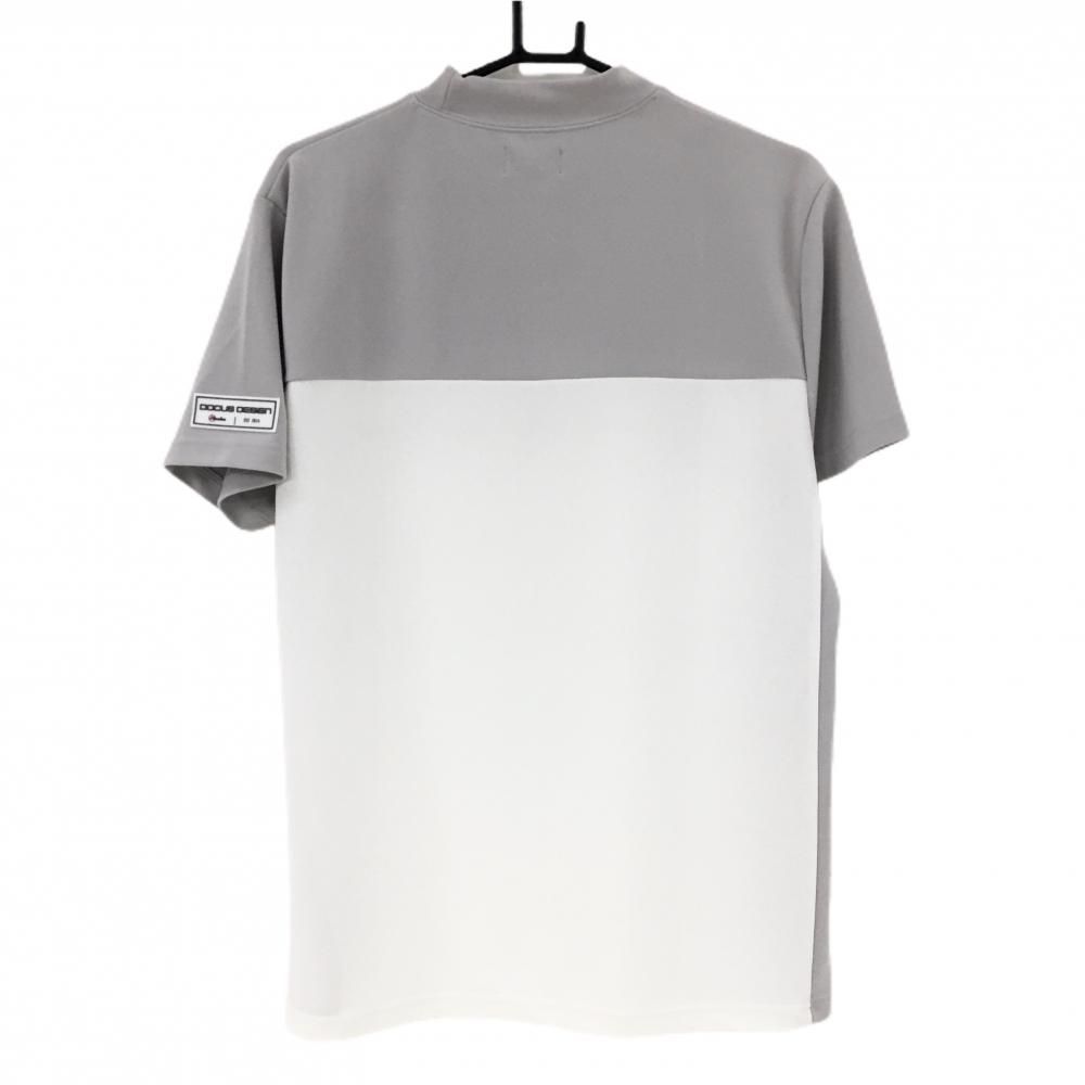 ゴルフィッカーズ 半袖ハイネックシャツ 白×黒 ロゴプリント メンズ 2XL アディダス 半袖ハイネックシャツ 白×黒 肩3ライン レディース S
