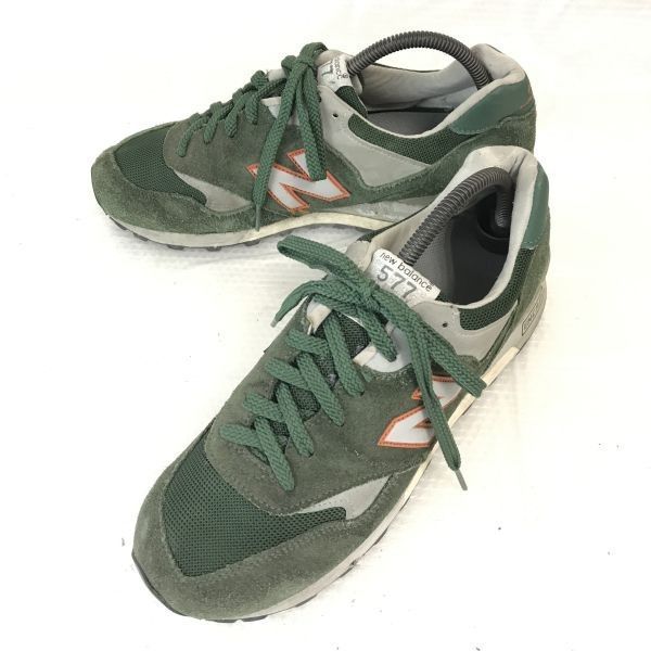 イングランド/英国製★New Balance★M577 GGO/スエード/レザースニーカー【UK8.5/27.0/緑/green】イギリス/sneakers/Shoes/trainers◆bG-28  #BUZZBERG