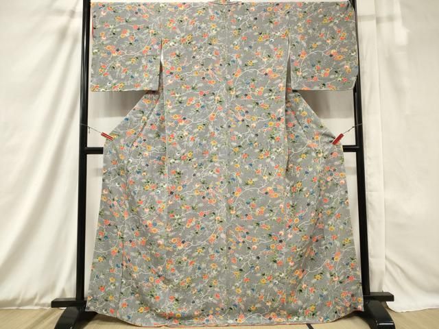 平和屋着物○上質な小紋 横段吉祥文 暈し染め 正絹 逸品