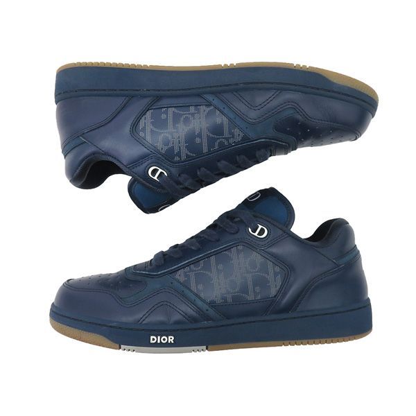 【美品 サイズ41】DIOR HOMME ディオール オム B27 GALAXY オブリーク レザー スニーカー 26cm ネイビー 47367 美品 サイズ41】DIOR HOMME ディオール オム B27 GALAXY オブリーク