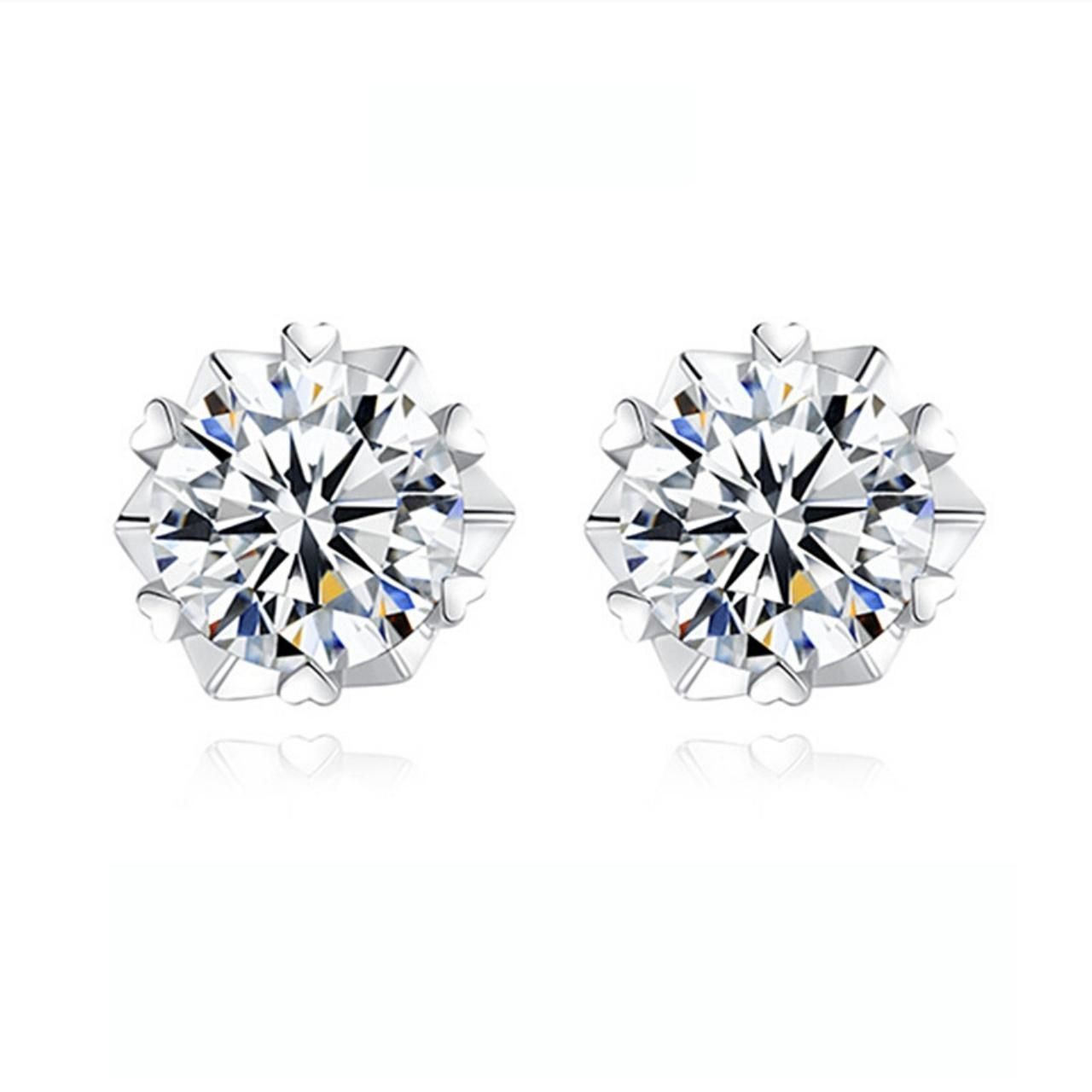 雪の花 モアサナイト 0.5ct/個 s925 白金メッキ 綺麗なBOX付き - メルカリ