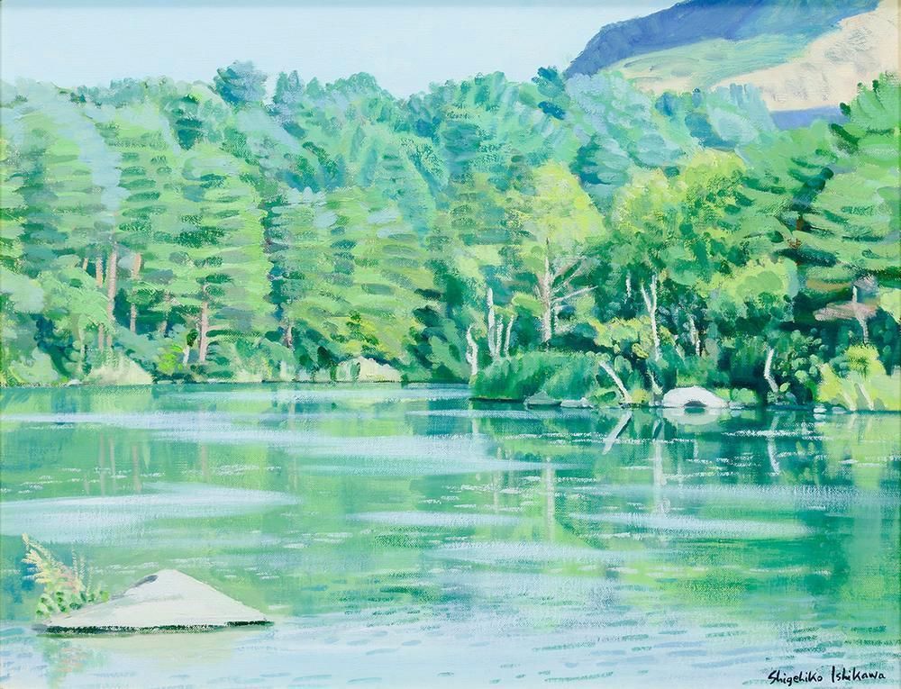 真作　石川滋彦 油絵pv-509 「五月の運河」サイン裏書有 油彩 油画 絵画 Yahoo!オークション -「石川滋彦」(油彩) (絵画)の落札相場