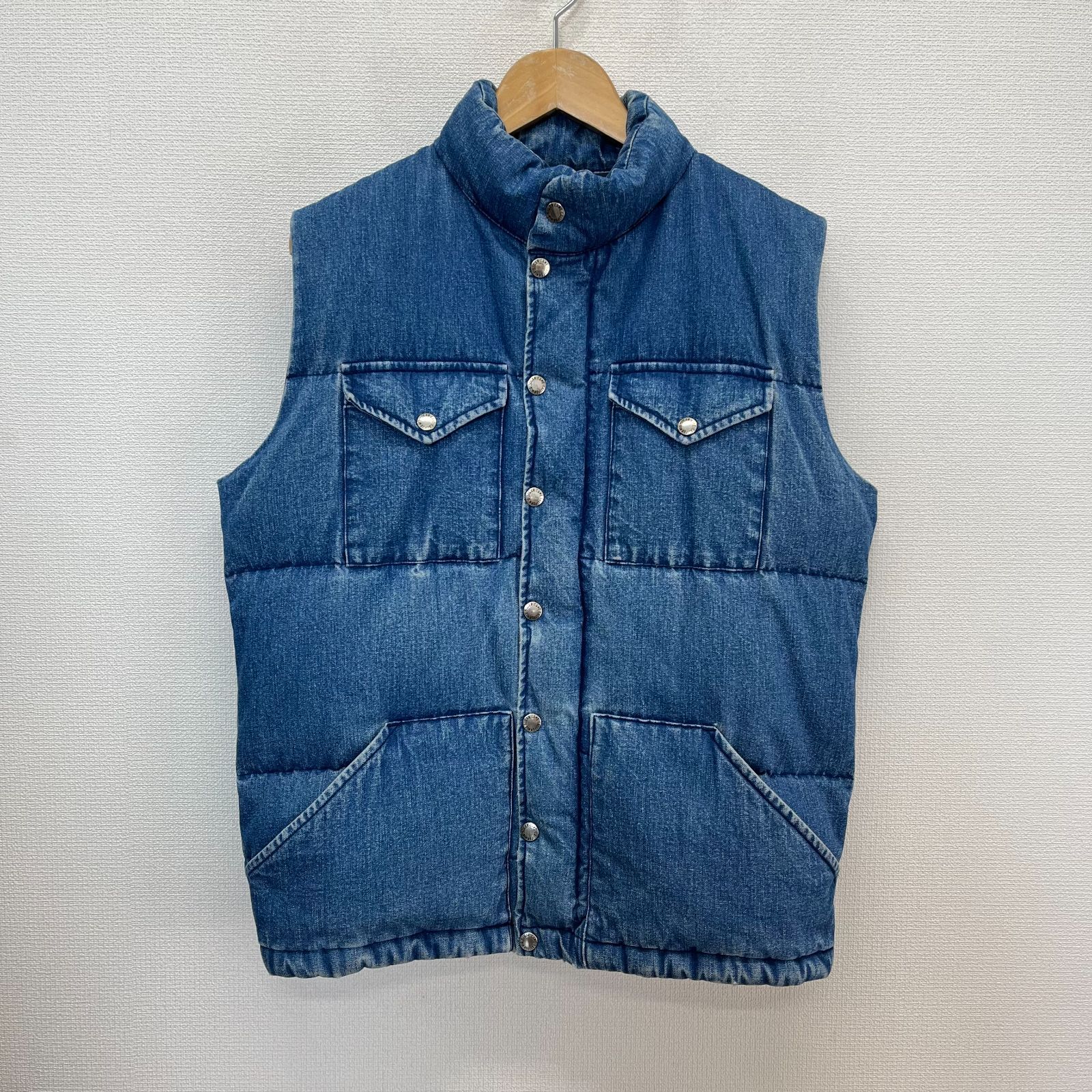 SUGAR CANE レザーヨーク デニムダウンベスト キルティング インディゴ