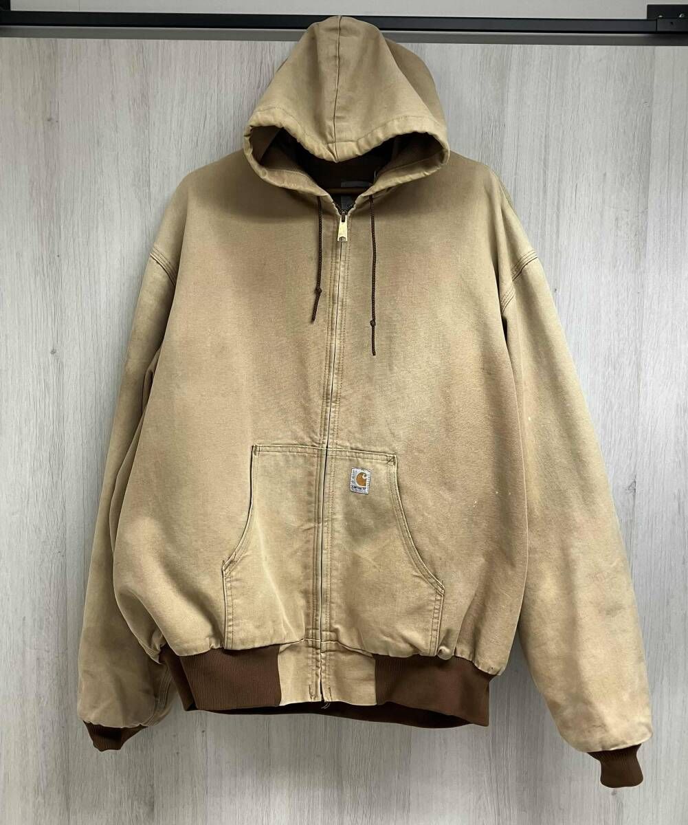 Carhartt カーハート JR106 90s ヴィンテージ Active Jacket アクティブ ダック ジャケット ダメージ メンズ XXXL ベージュ