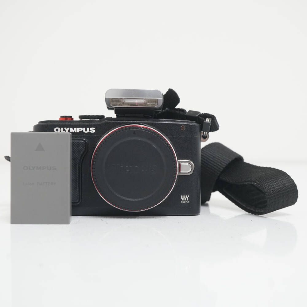 OLYMPUS PEN Lite E-PL6 ストロボ 4FS1 ミラーレス一眼カメラ ブラック 品 オリンパス マイクロフォーサーズ 完動品 CP1348